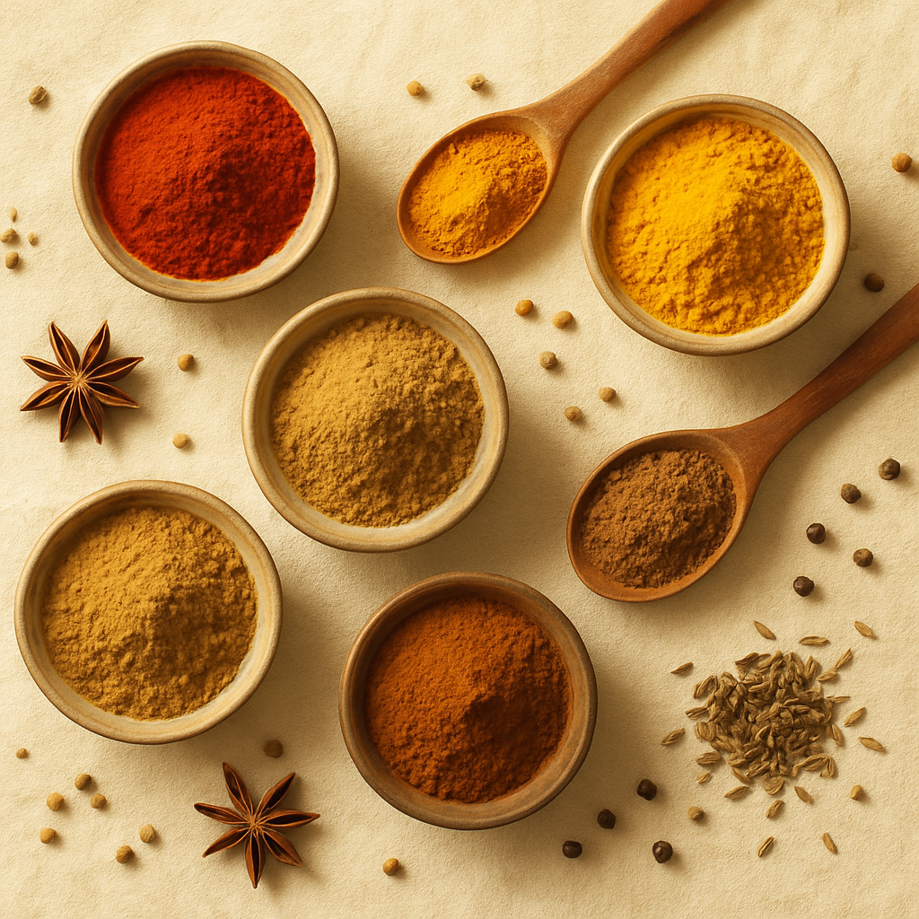 Assortment of premium Indian spices ready for export